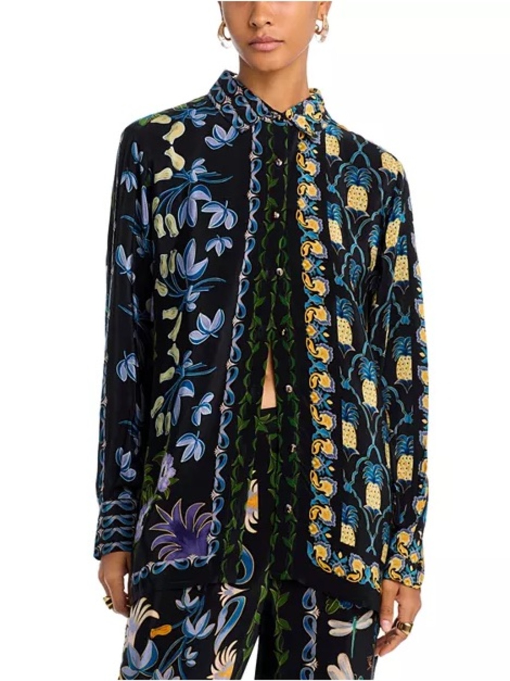 Farm Rio: Black Winter Carden Pajama Shirt